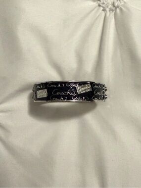vintage coach black and silver bangle bracelet